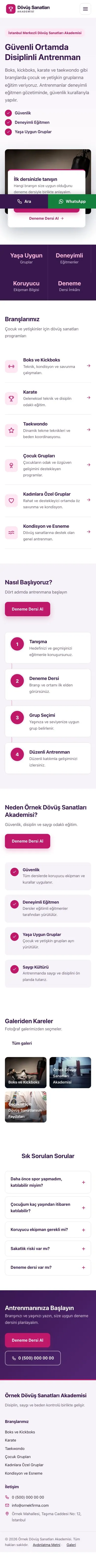 Bölünmüş Mor Pembe – Dövüş Sanatları ve Spor Okulu Web Sitesi mobil görünümü