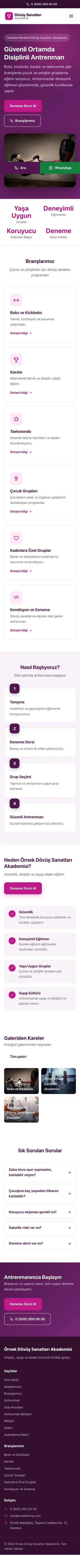 Klasik Erik Pembe – Dövüş Sanatları ve Spor Okulu Web Sitesi mobil görünümü