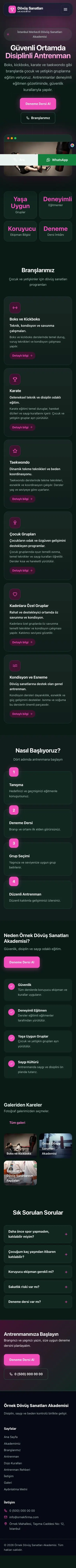 Koyu Modern Petrol Pembe – Dövüş Sanatları ve Spor Okulu Web Sitesi mobil görünümü