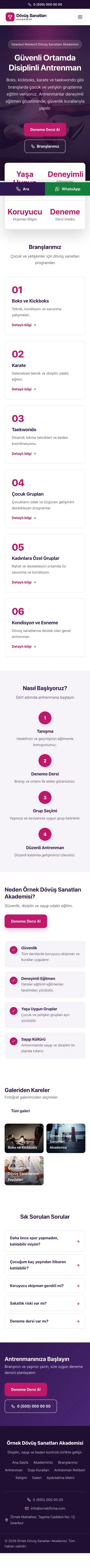 Merkez Mor Pembe – Dövüş Sanatları ve Spor Okulu Web Sitesi mobil görünümü