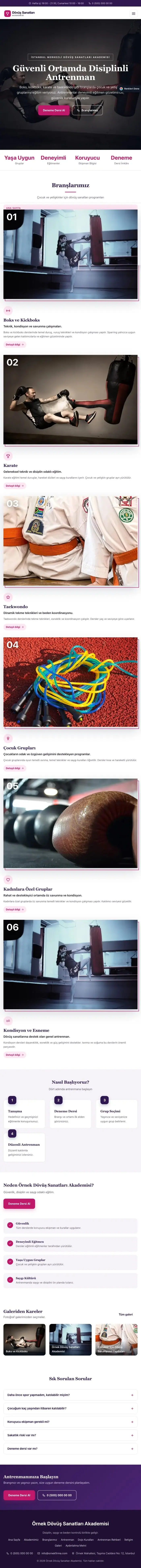 Zigzag Mor Pembe – Dövüş Sanatları ve Spor Okulu Web Sitesi tablet görünümü