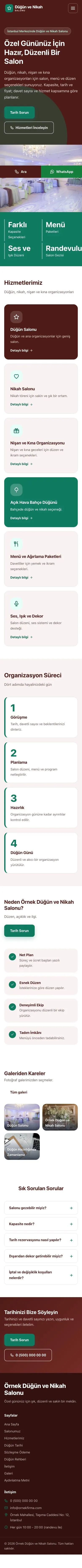 Blok Bordo Turkuaz – Düğün ve Nikah Salonu Web Sitesi mobil görünümü