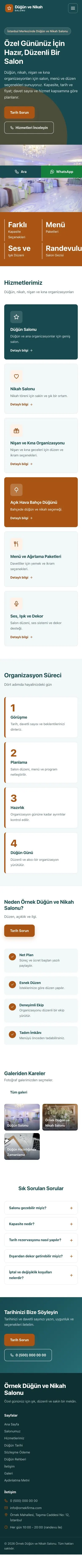 Blok Petrol Turuncu – Düğün ve Nikah Salonu Web Sitesi mobil görünümü