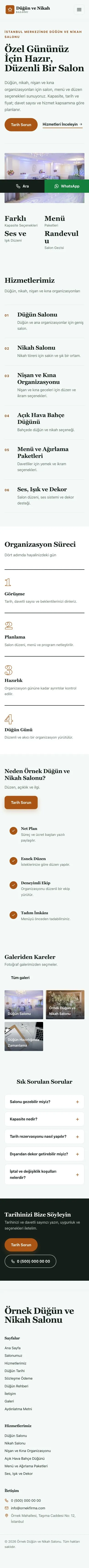 Dergi Editoryal Yeşil Turuncu – Düğün ve Nikah Salonu Web Sitesi mobil görünümü