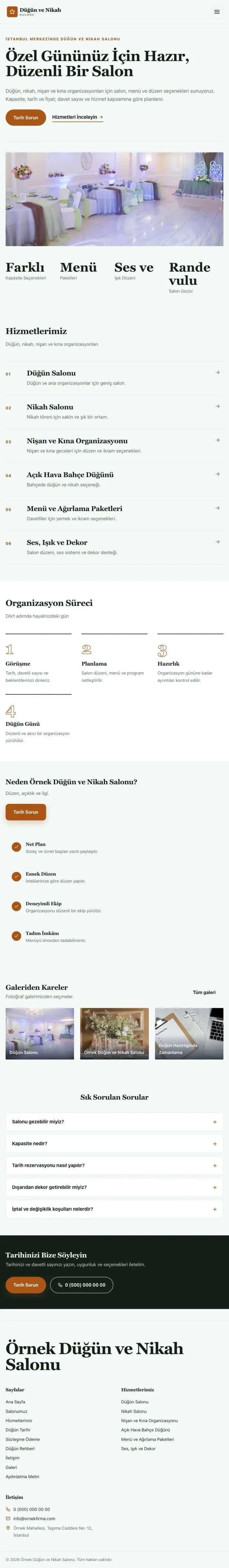 Dergi Editoryal Yeşil Turuncu – Düğün ve Nikah Salonu Web Sitesi tablet görünümü