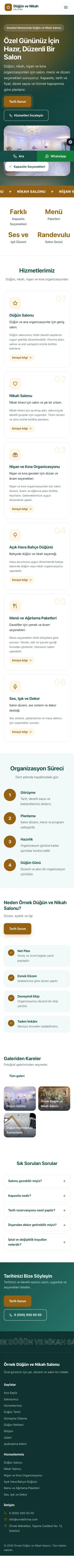Hareketli Petrol Turuncu – Düğün ve Nikah Salonu Web Sitesi mobil görünümü