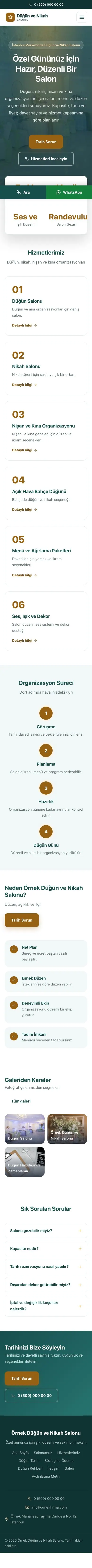 Merkez Petrol Turuncu – Düğün ve Nikah Salonu Web Sitesi mobil görünümü