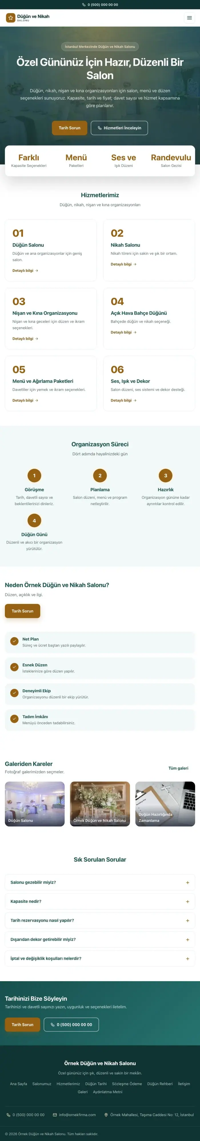 Merkez Petrol Turuncu – Düğün ve Nikah Salonu Web Sitesi tablet görünümü