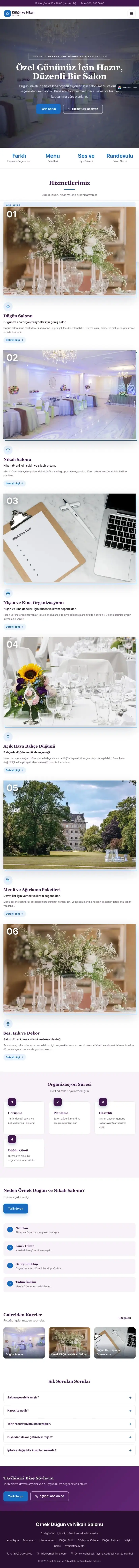 Zigzag Mor Mavi – Düğün ve Nikah Salonu Web Sitesi tablet görünümü