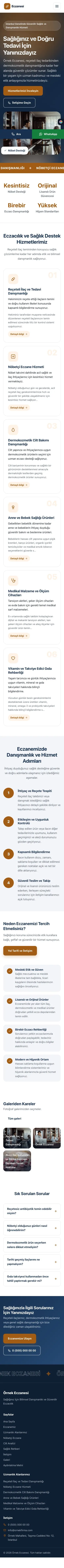 Hareketli Mavi Turuncu – Eczane Web Sitesi mobil görünümü