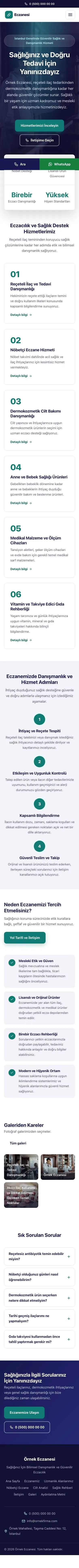 Merkez Lacivert Turkuaz – Eczane Web Sitesi mobil görünümü
