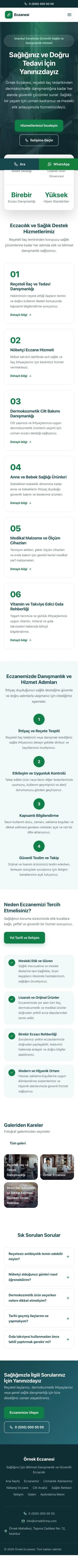 Merkez Petrol Yeşil – Eczane Web Sitesi mobil görünümü