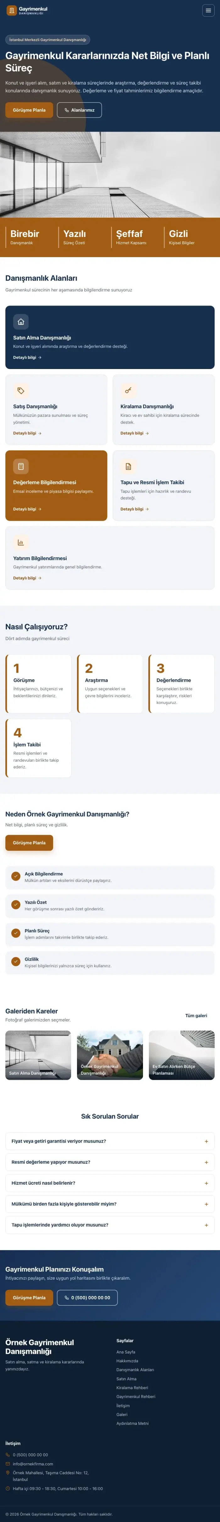 Blok Mavi Turuncu – Emlak Danışmanlığı Web Sitesi tablet görünümü