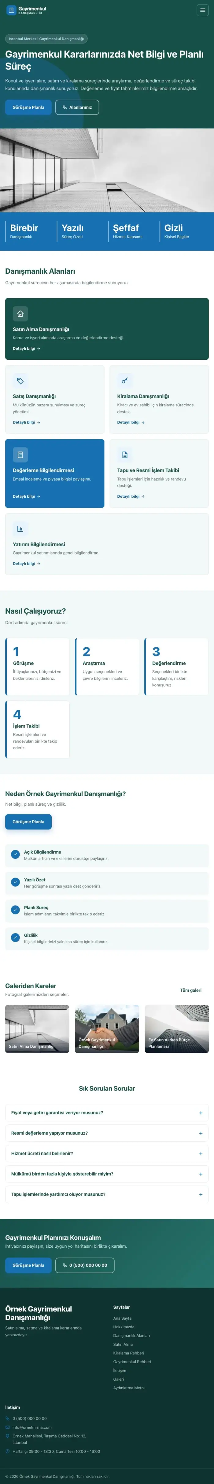 Blok Petrol Mavi – Emlak Danışmanlığı Web Sitesi tablet görünümü