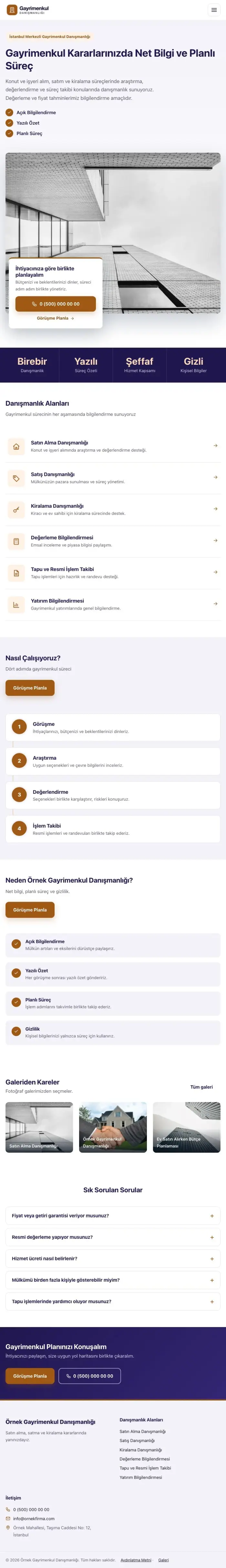 Bölünmüş Lacivert Turuncu – Emlak Danışmanlığı Web Sitesi tablet görünümü