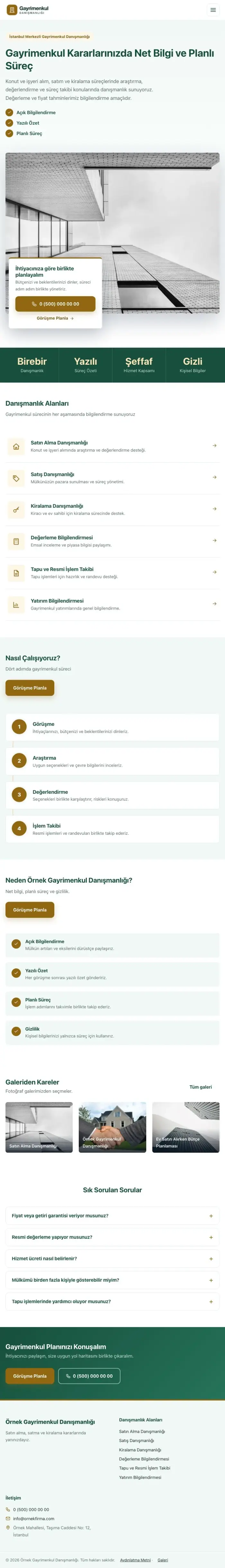 Bölünmüş Petrol Amber – Emlak Danışmanlığı Web Sitesi tablet görünümü