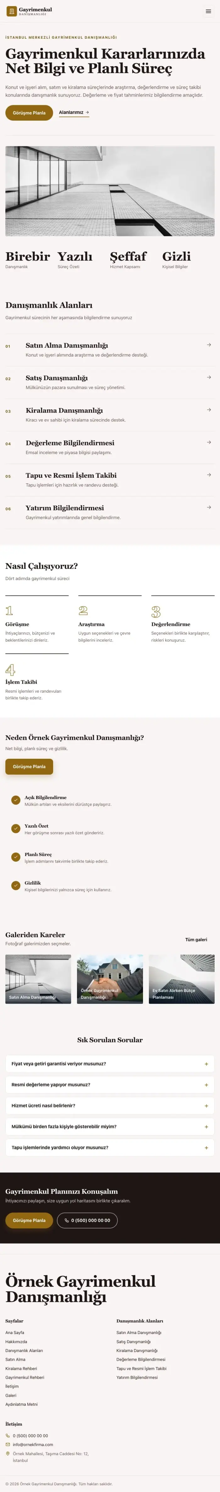 Editoryal Bordo Amber – Emlak Danışmanlığı Web Sitesi tablet görünümü