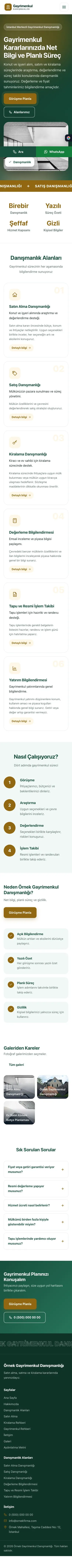 Hareketli Tasarım – Emlak Danışmanlığı Web Sitesi mobil görünümü