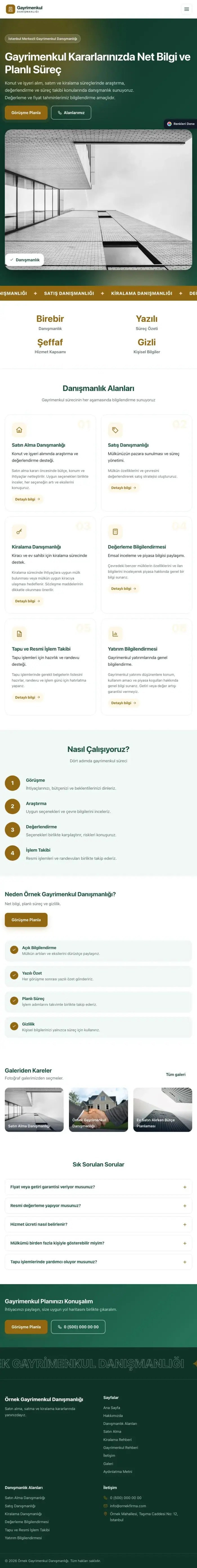Hareketli Tasarım – Emlak Danışmanlığı Web Sitesi tablet görünümü