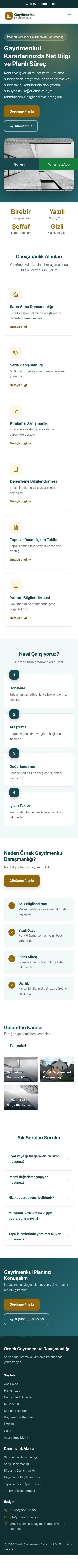 Klasik Petrol Amber – Emlak Danışmanlığı Web Sitesi mobil görünümü