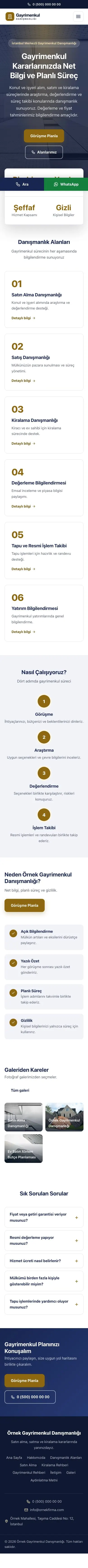 Merkez Lacivert Amber – Emlak Danışmanlığı Web Sitesi mobil görünümü