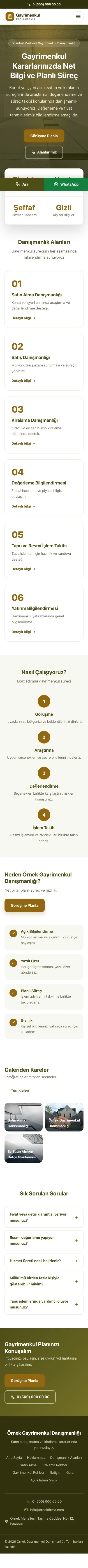 Merkez Zeytin Amber – Emlak Danışmanlığı Web Sitesi mobil görünümü