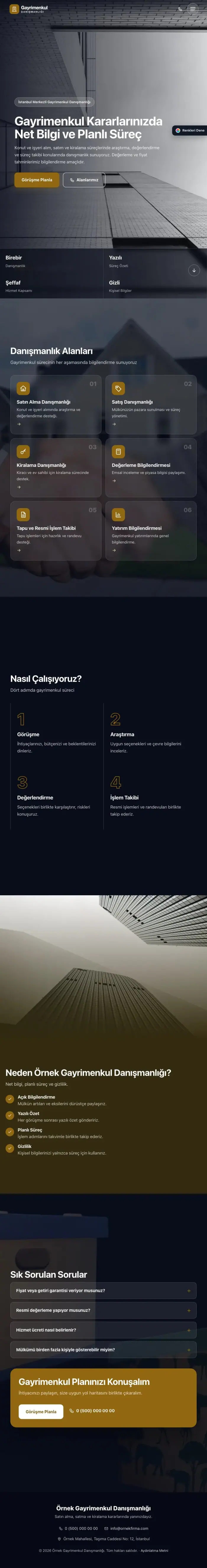 Tam Ekran Kahve Amber – Emlak Danışmanlığı Web Sitesi tablet görünümü