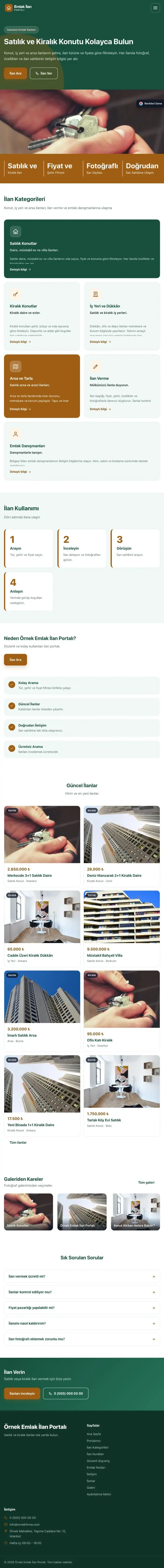 Blok Petrol Turuncu – Emlak İlan Portalı Web Sitesi tablet görünümü
