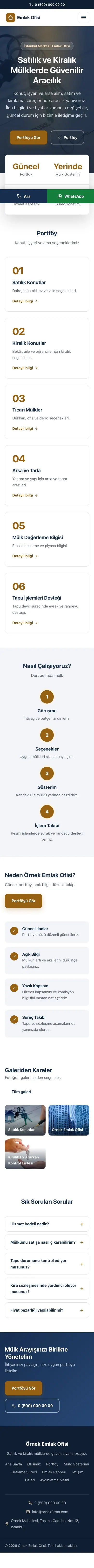 Merkez Mavi Turuncu – Emlak Ofisi Web Sitesi mobil görünümü