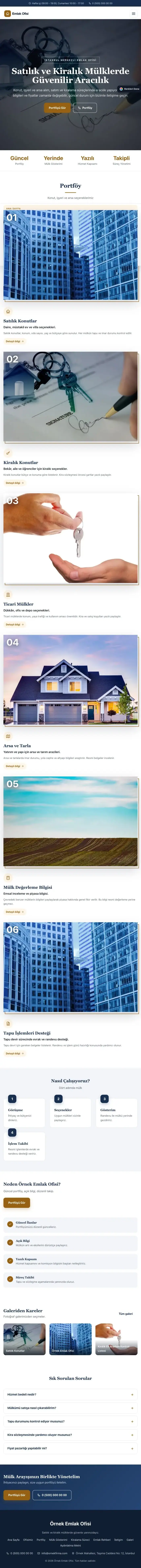 Zigzag Mavi Turuncu – Emlak Ofisi Web Sitesi tablet görünümü