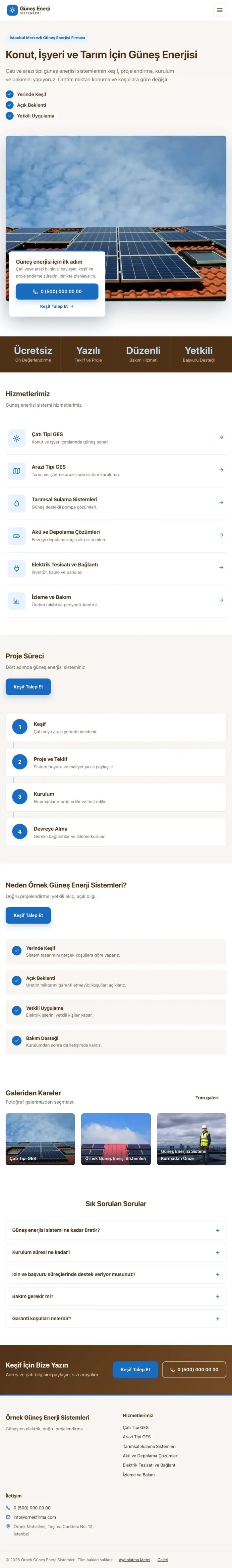 Bölünmüş Kahve Mavi – Enerji ve Güneş Web Sitesi tablet görünümü