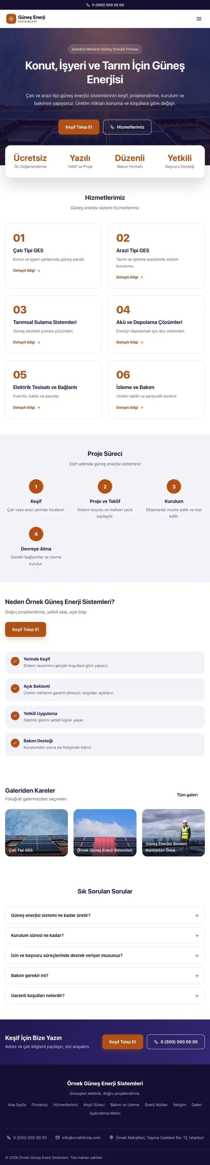 Merkez Lacivert Turuncu – Enerji ve Güneş Web Sitesi tablet görünümü