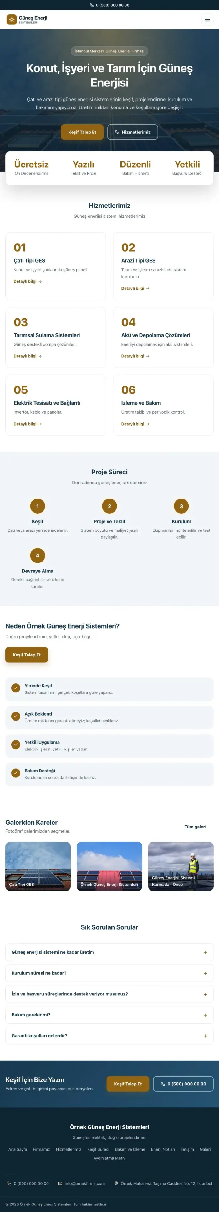 Merkez Mavi Turuncu – Enerji ve Güneş Web Sitesi tablet görünümü