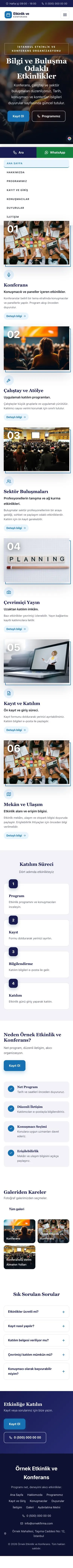 Zigzag Lacivert Mavi – Etkinlik ve Konferans Web Sitesi mobil görünümü