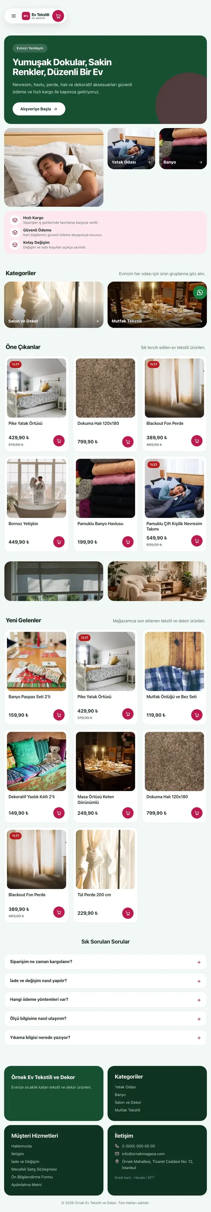 Bento Yeşil Pembe – Ev Tekstili ve Dekor Mağazası E-ticaret Sitesi tablet görünümü