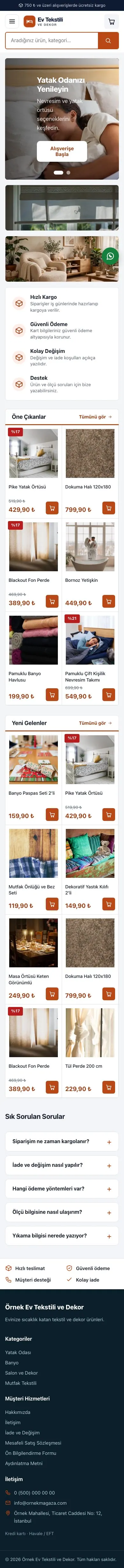 Pazar Yeri Mavi Turuncu – Ev Tekstili ve Dekor Mağazası E-ticaret Sitesi mobil görünümü