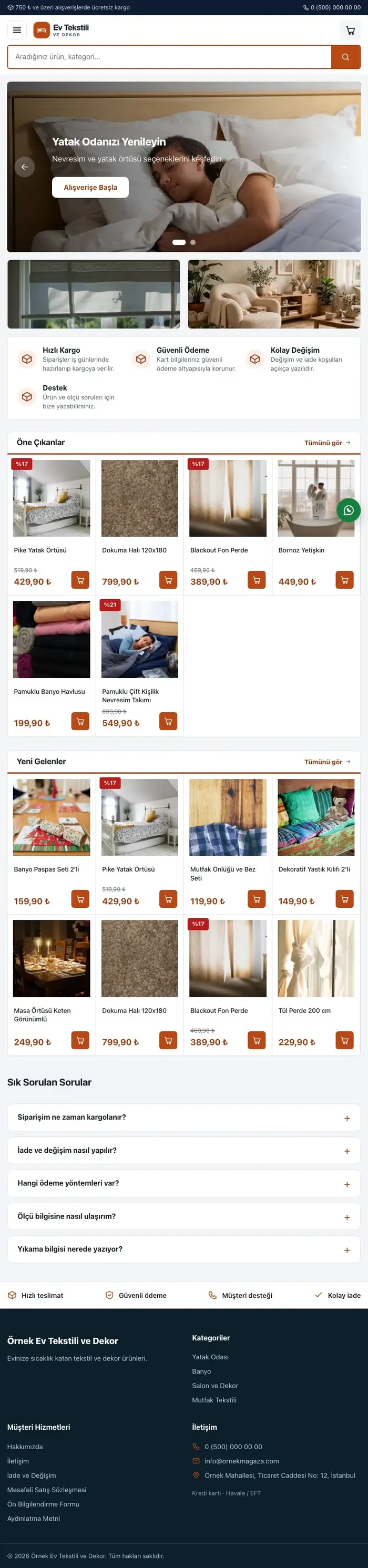 Pazar Yeri Mavi Turuncu – Ev Tekstili ve Dekor Mağazası E-ticaret Sitesi tablet görünümü