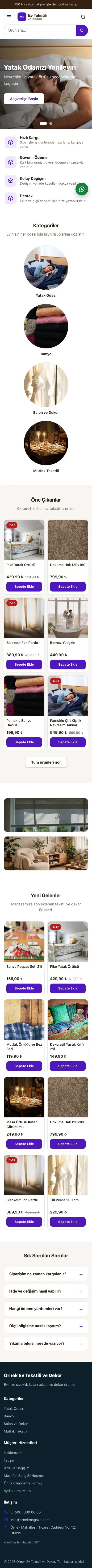 Vitrin Kahve Mor – Ev Tekstili ve Dekor Mağazası E-ticaret Sitesi mobil görünümü