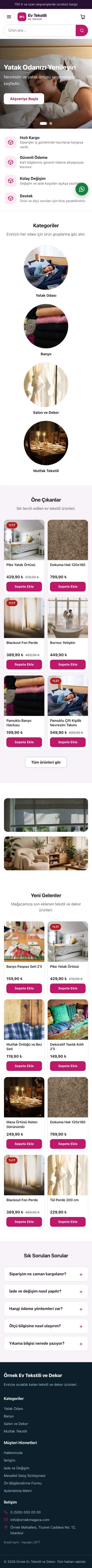 Vitrin Mor Pembe – Ev Tekstili ve Dekor Mağazası E-ticaret Sitesi mobil görünümü