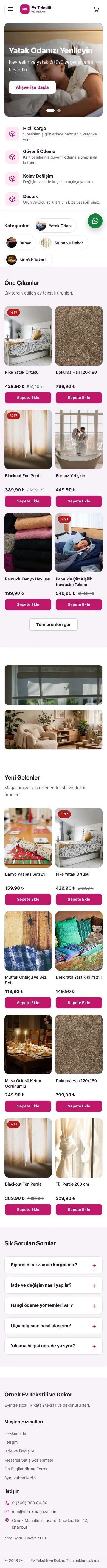 Yan Menü Mor Pembe – Ev Tekstili ve Dekor Mağazası E-ticaret Sitesi mobil görünümü