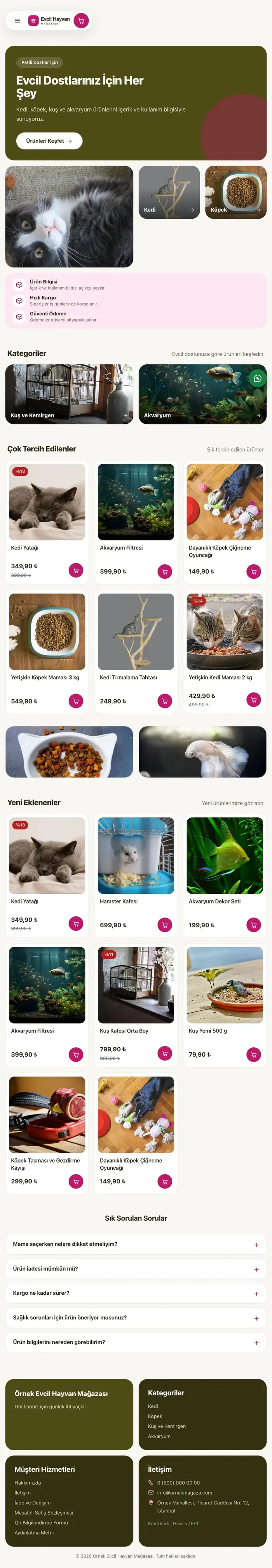 Bento Zeytin Pembe – Evcil Hayvan Ürünleri E-ticaret Sitesi tablet görünümü
