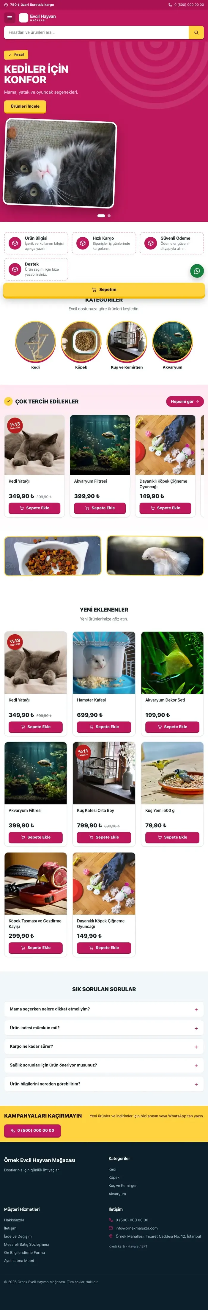 Kampanya Mavi Pembe – Evcil Hayvan Ürünleri E-ticaret Sitesi tablet görünümü