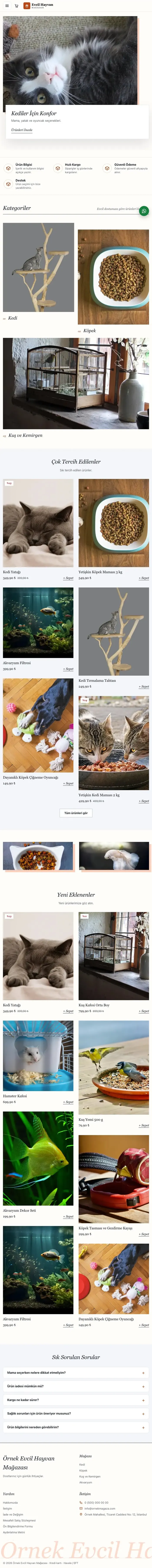 Lookbook Mavi Turuncu – Evcil Hayvan Ürünleri E-ticaret Sitesi tablet görünümü