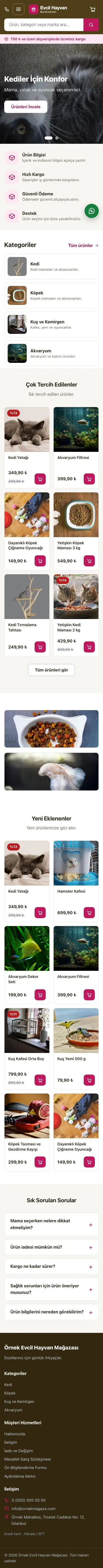 Market Kahve Pembe – Evcil Hayvan Ürünleri E-ticaret Sitesi mobil görünümü