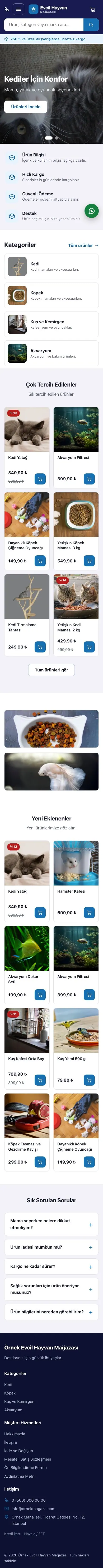 Market Lacivert Mavi – Evcil Hayvan Ürünleri E-ticaret Sitesi mobil görünümü