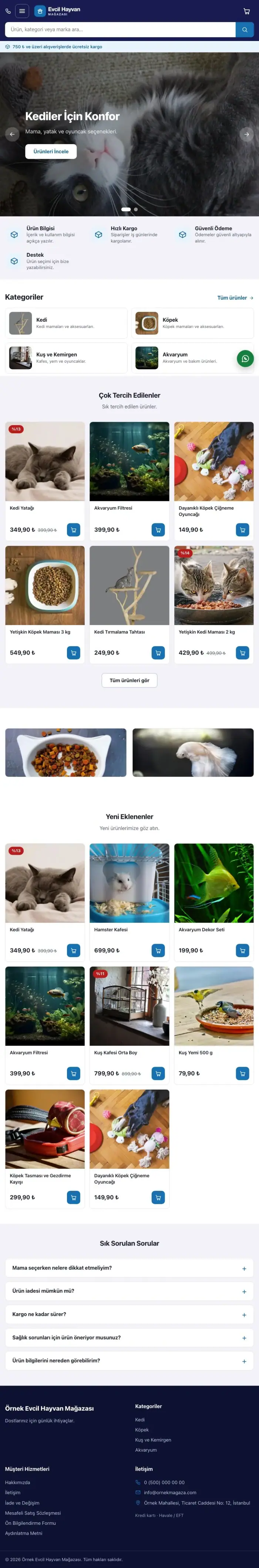 Market Lacivert Mavi – Evcil Hayvan Ürünleri E-ticaret Sitesi tablet görünümü