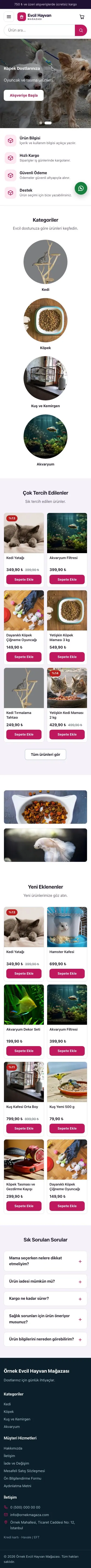 Vitrin Mor Pembe – Evcil Hayvan Ürünleri E-ticaret Sitesi mobil görünümü