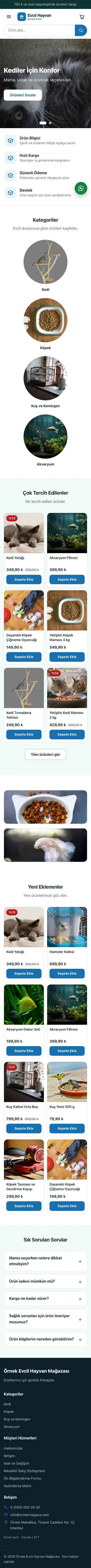 Vitrin Petrol Mavi – Evcil Hayvan Ürünleri E-ticaret Sitesi mobil görünümü
