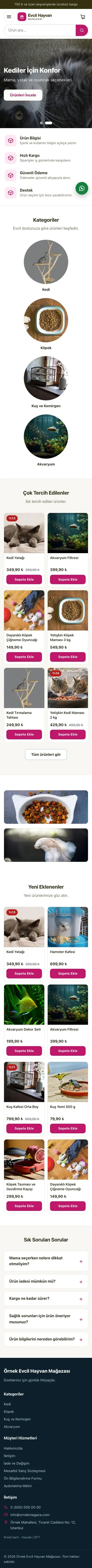 Vitrin Zeytin Pembe – Evcil Hayvan Ürünleri E-ticaret Sitesi mobil görünümü