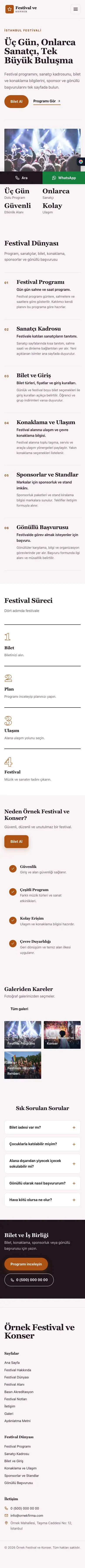 Dergi Editoryal Erik Turuncu – Festival ve Konser Web Sitesi mobil görünümü